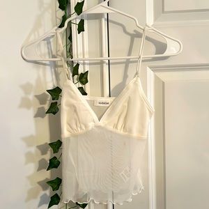 Glassons white sheer tank top, Beach, Bohemian, Preppy, Size small